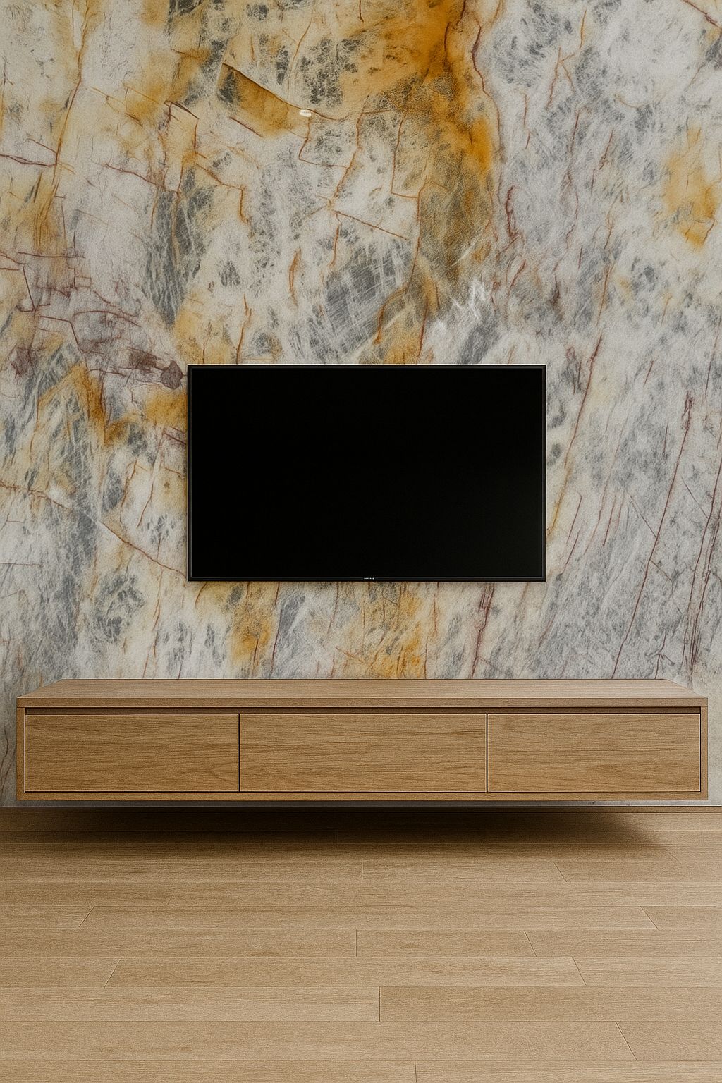 Designer kitchen backsplash with natural stone